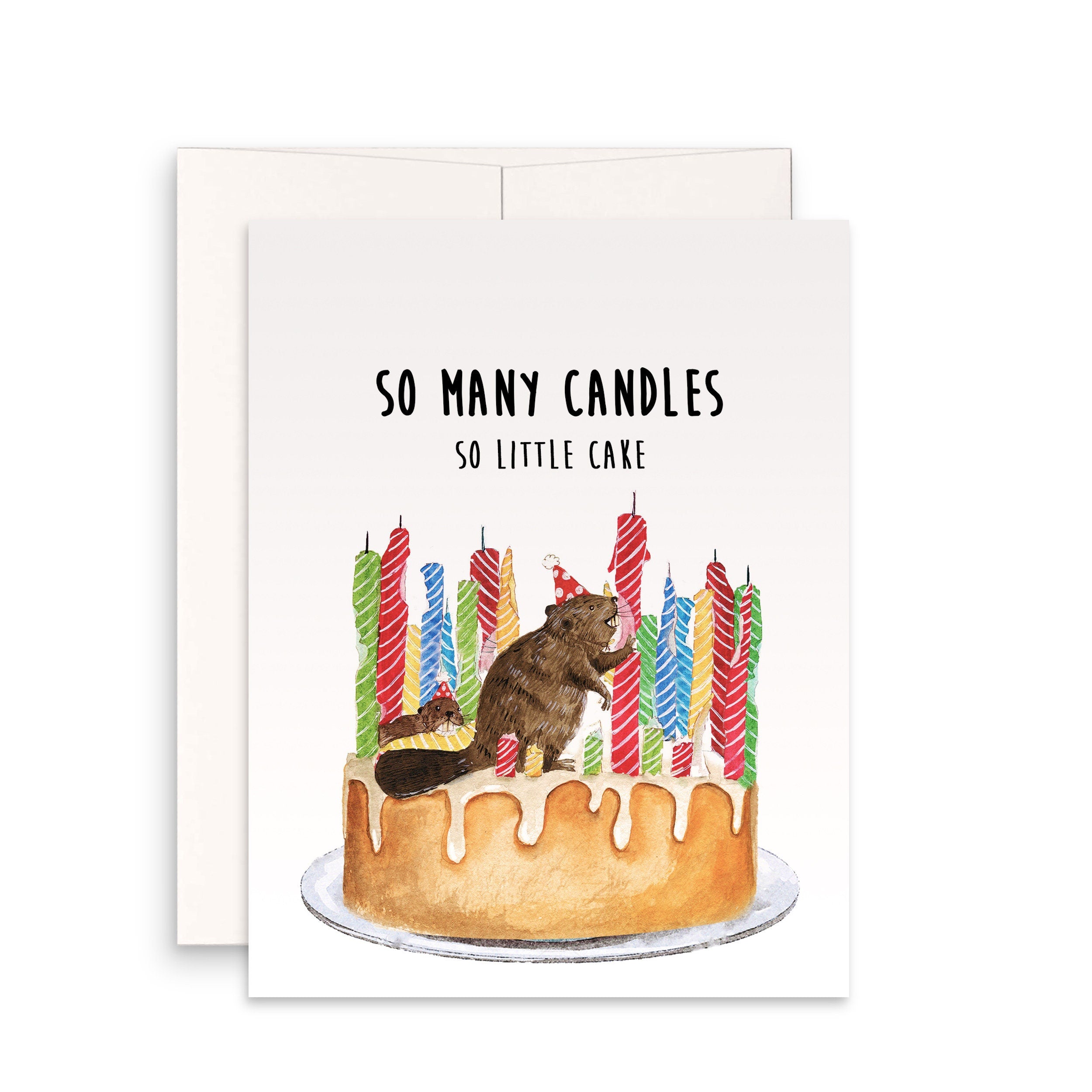 Birthday Book Cake. Stack of Books, Candles, Birthday Cake. Four-pack  Birthday Cards 