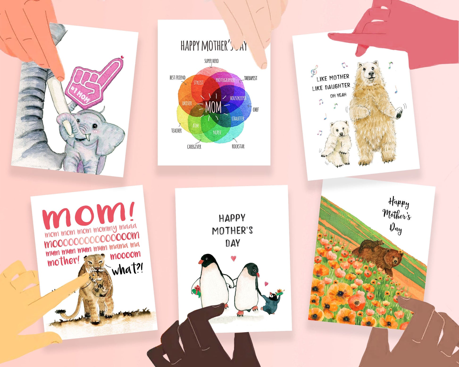 Cat Mom Funny Mother's Day Card From The Cat - Cat Lover Gift Happy Mother's Day Card Funny - Liyana Studio Handmade Greeting