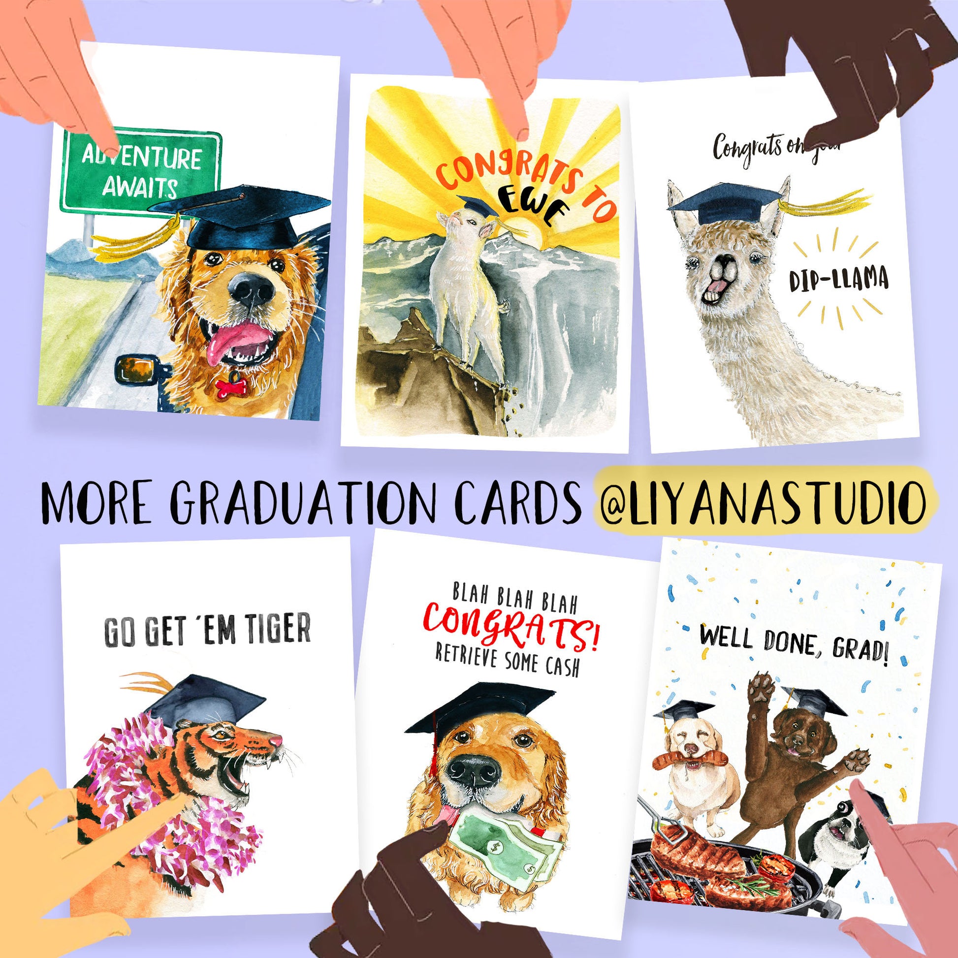 Funny Dog Graduation Cards For Class Of 2024 - Bright Future Ahead Road Trip Travel - Golden Retriever College Graduation Gift