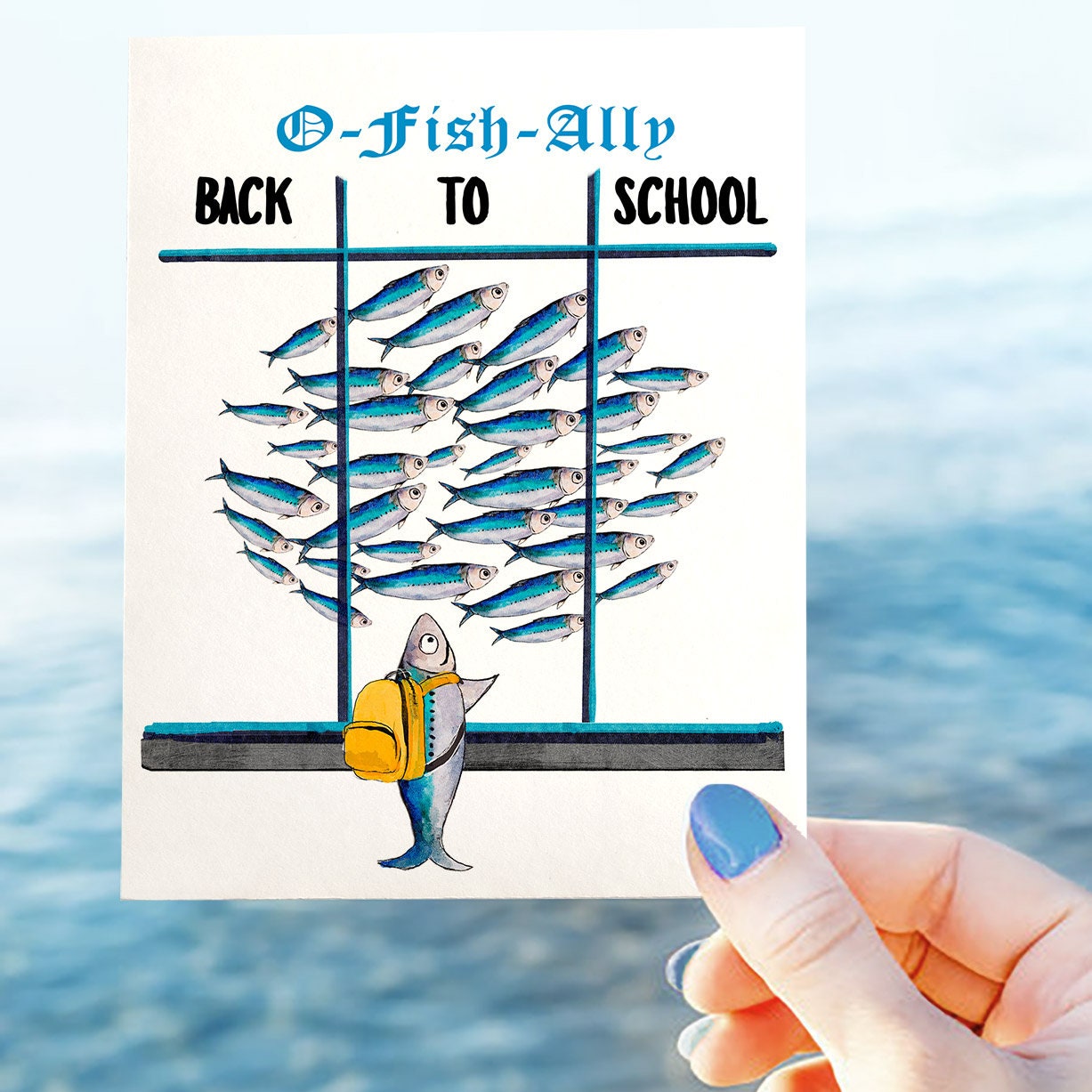 Fish Funny Graduation Card 2024 - Done With School Graduation Cards For Kindergarten Kids - Liyana Studio Handmade Greeting Cards