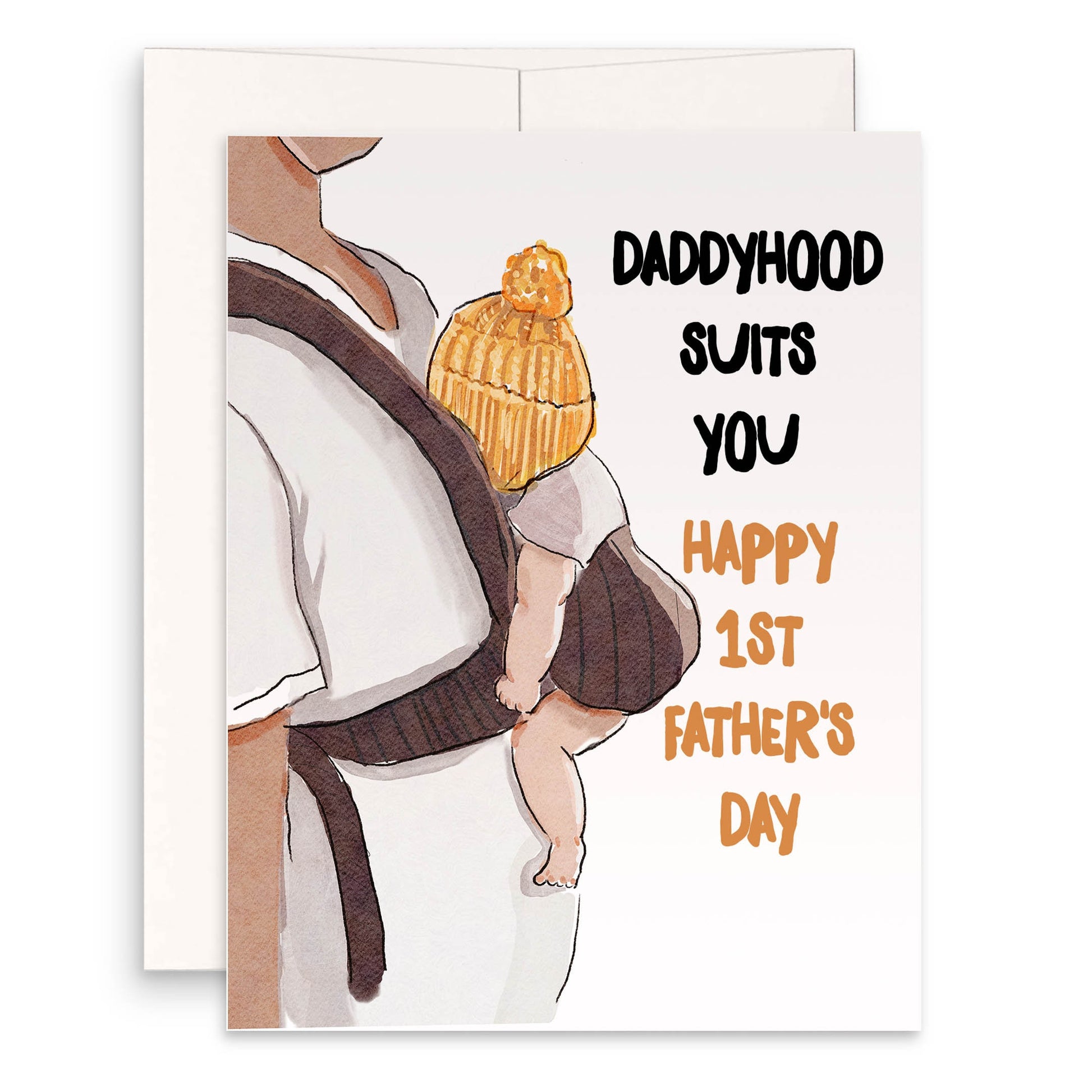 1st Fathers Day Cards From Wife To Husband - Daddyhood Suites You - Happy First Fathers Day Gift For First Time Dad