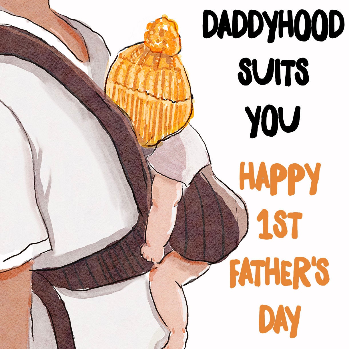 1st Fathers Day Cards From Wife To Husband - Daddyhood Suites You - Happy First Fathers Day Gift For First Time Dad