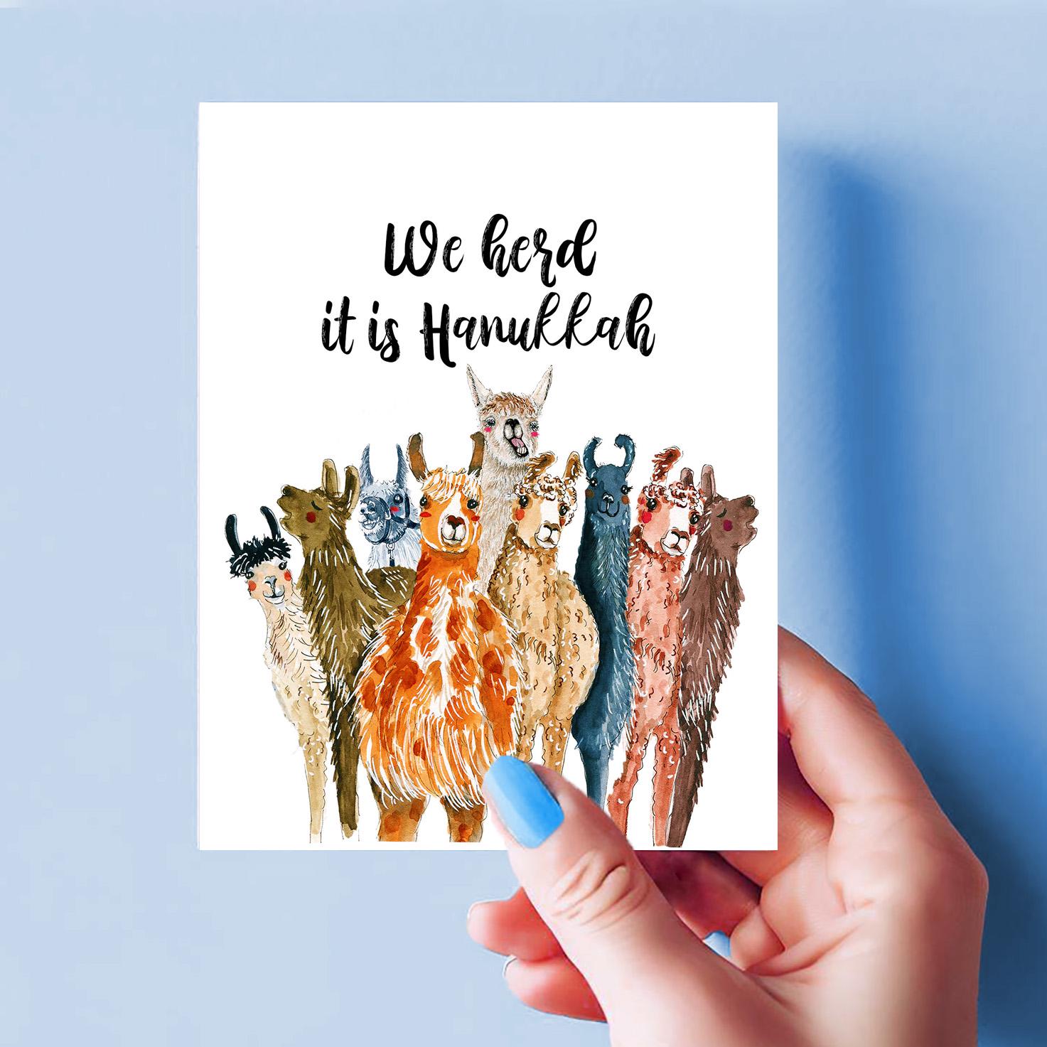 Llamas Funny Hanukkah Cards Set - Alpaca Chanukah Cards - Handmade Greeting Cards By Liyana Studio