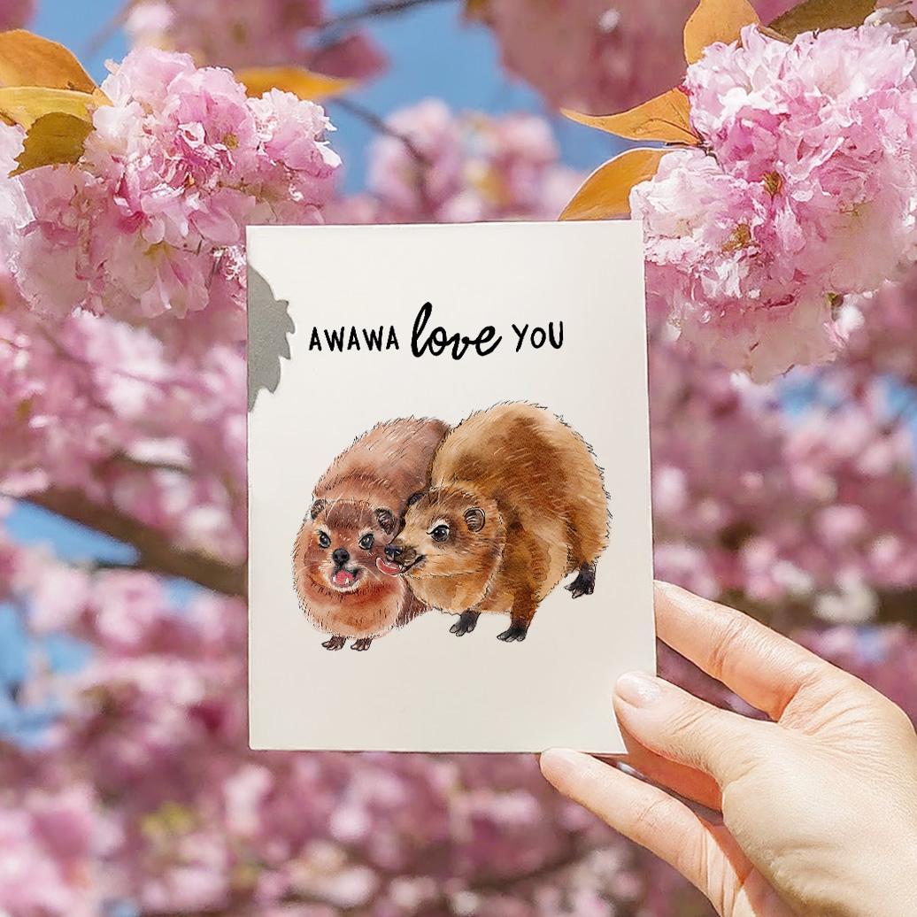 Awawa Hyrax Rock Funny Mother's Day Card From Kid - Amama Birthday Card For Mom - Liyana Studio Handmade Greeting Cards