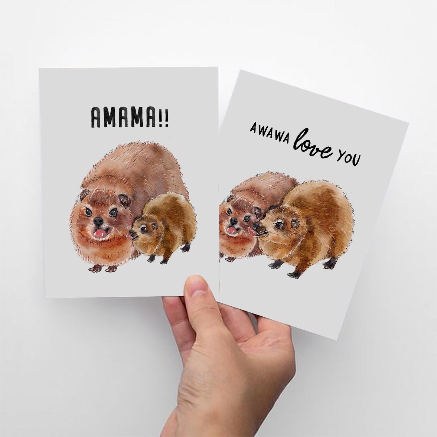 Rock Hyrax Love Card For Husband - Awawa Funny Valentines Day Card For Girlfriend - Liyana Studio Handmade Greeting Cards