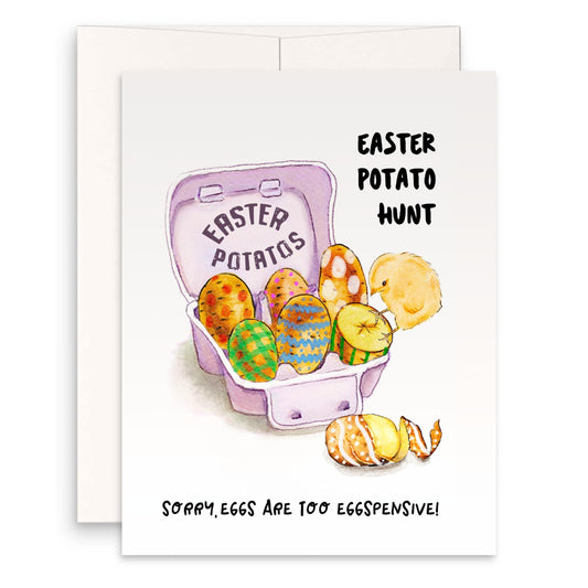 Inflation Egg Easter Cards - Easter Potato Hunt Happy Easter Cards For Adults