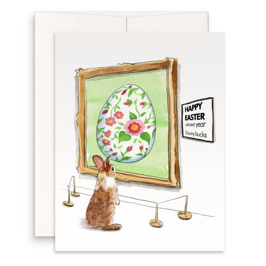 Bunny Easter Art Funny Easter Cards For Kids - Watercolor Egg Easter Gifts For Granddaughter