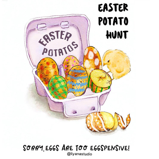 Inflation Egg Easter Cards - Easter Potato Hunt Happy Easter Cards For Adults