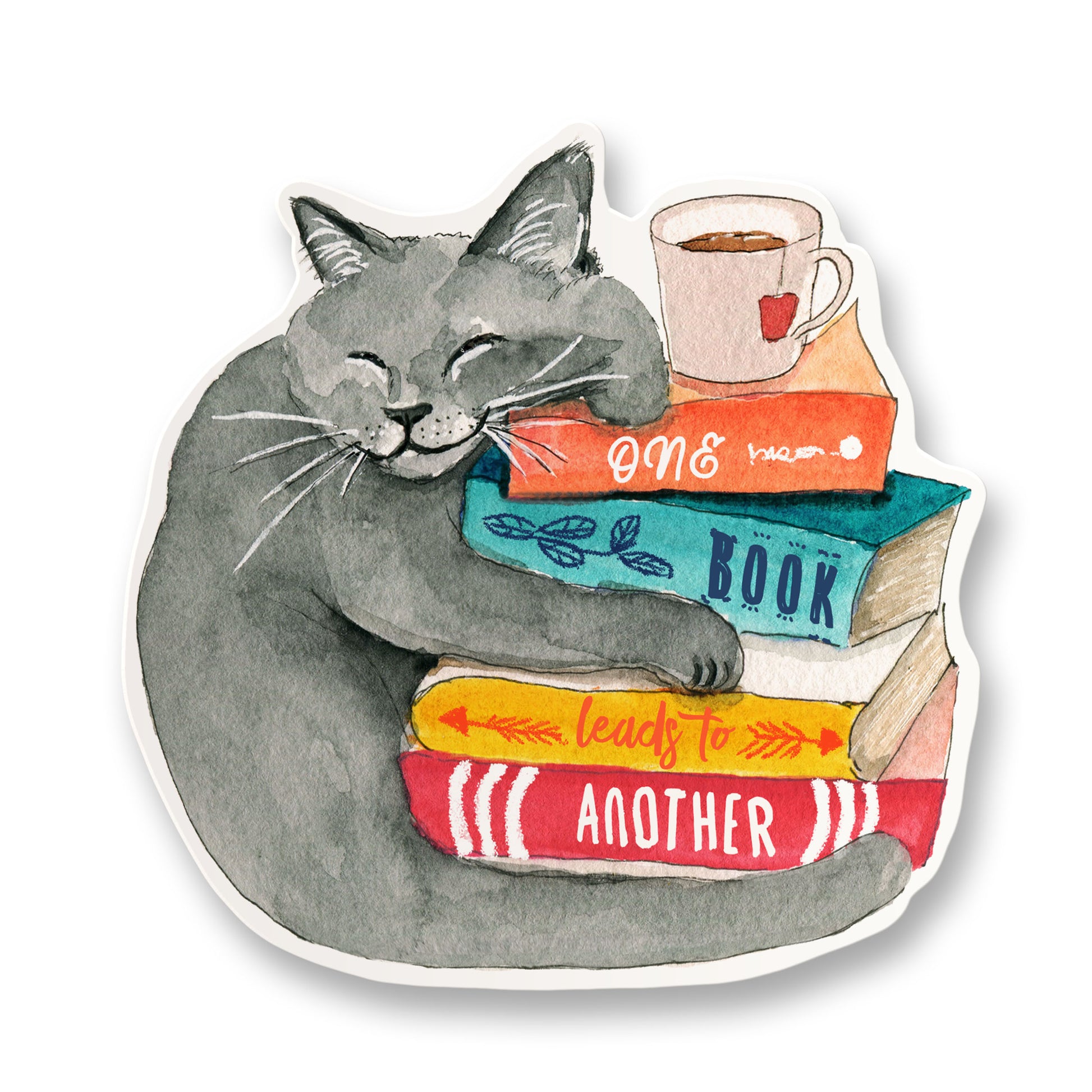 Reading Cat With Books Stickers for Kindle Case, Cat Stickers for Water  Bottle, Cute Christmas Gifts for Book Lovers, Cat Gifts for Women 