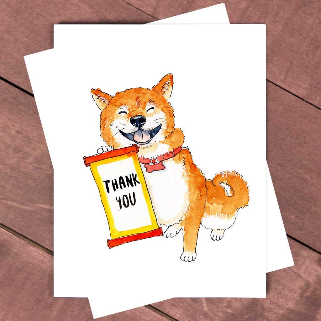 Shiba Inu Funny Thank You Cards Set - Doge Meme Cards Funny