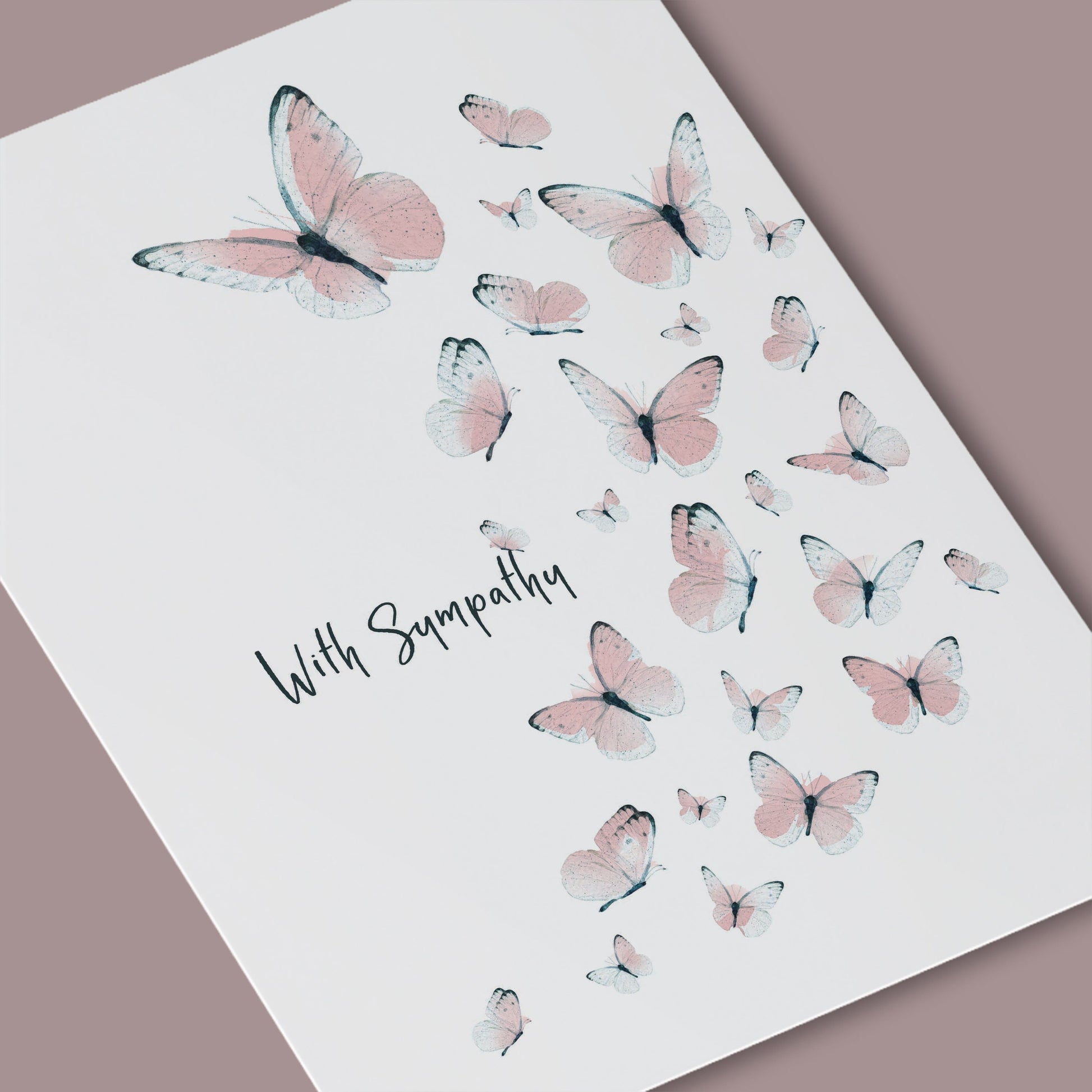 Butterfly With Sympathy Card - Thinking of You Card