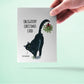 Funny Christmas Cards - Naughty Black Cat Mistletoe - Obligated Holiday Card
