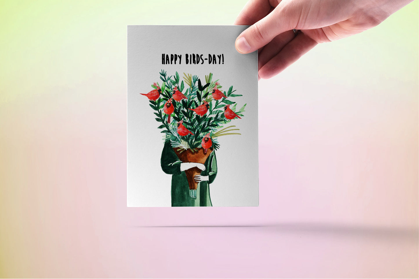 Cardinal Bird Birthday Cards For Mom - Happy Birds Day Floral Birthday Gift For Her