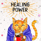 Cat Funny Get Well Soon Card - Healing Power Pet Sympathy Gifts