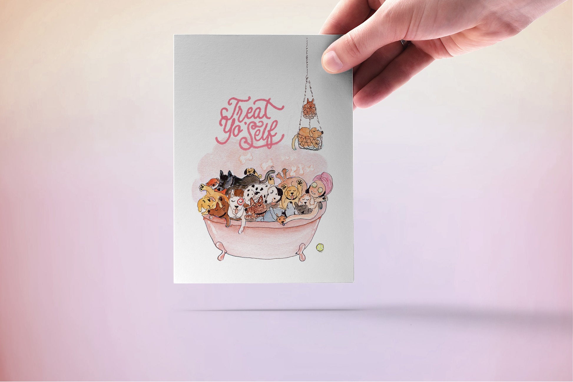 Spa Day Dog Mom Card - Treat Yo Self - Funny Mothers Day Card