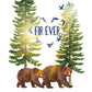 Bear Couple Fir-Ever Wood Anniversary Card For Husband - Love Forever Adventure - 5th Anniversary Gift For Him