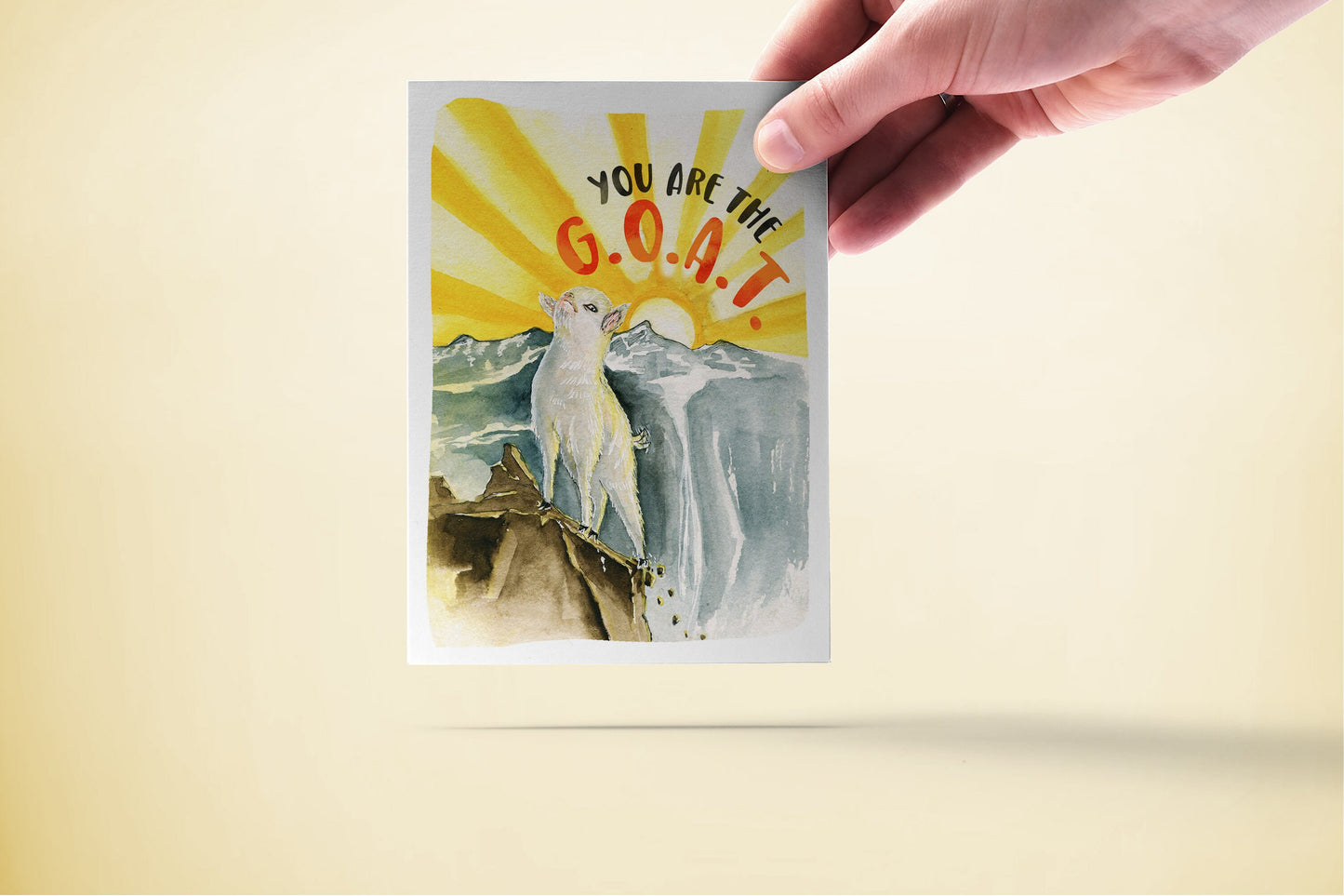 Funny Goat Encouragement Cards For Best Friends - Greatest Of All Time - Baby Goat Card For Her