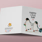 Mom Dad Penguin Valentines Card For Husband - Happy Love Day - Anniversary Card From Baby - Romantic Cards For Couples