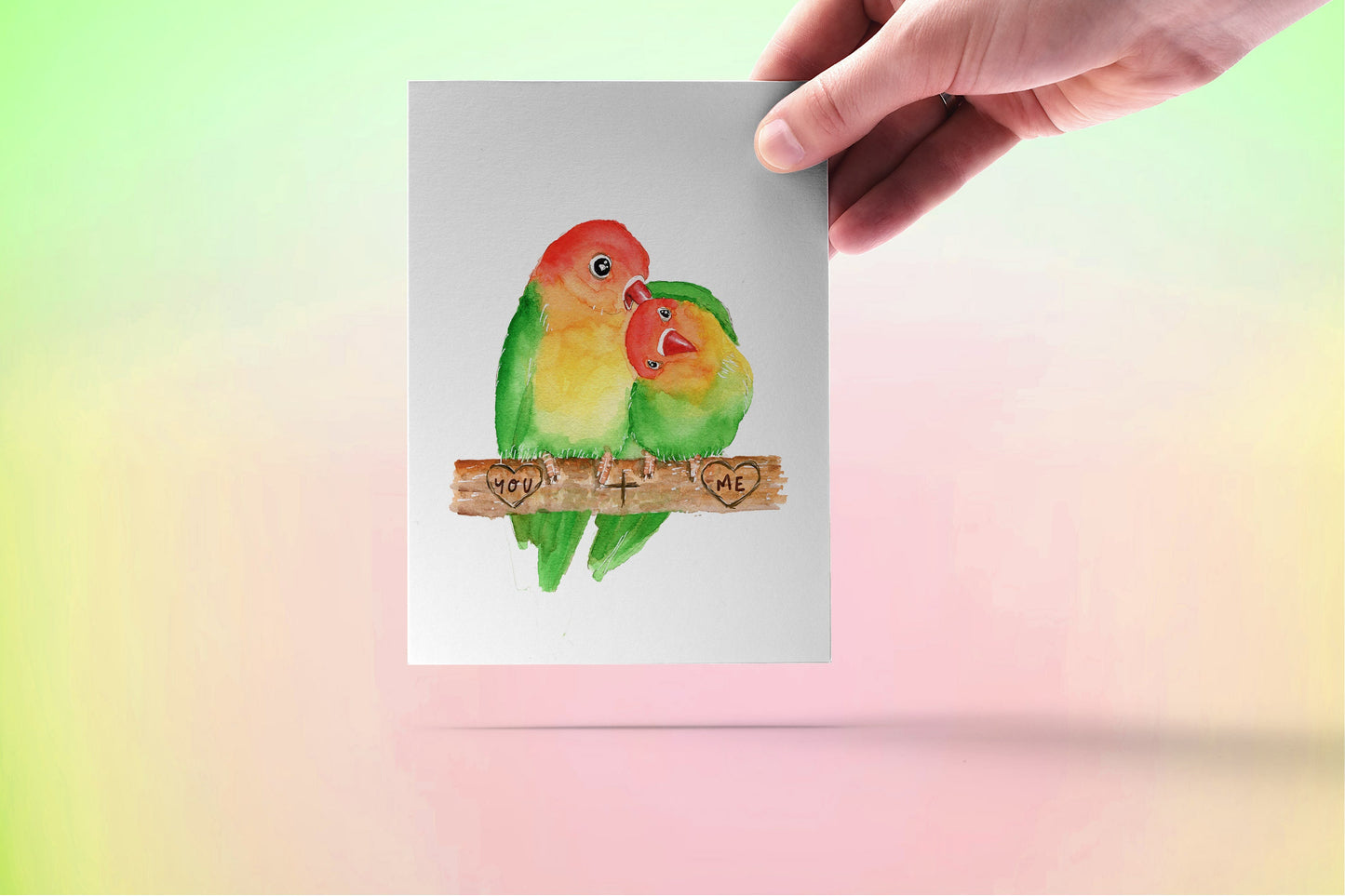 Lovebird Couple Valentine's Day Card For Wife - Cute Anniversary Card For Boyfriend - Custom Anniversary Card For Husband