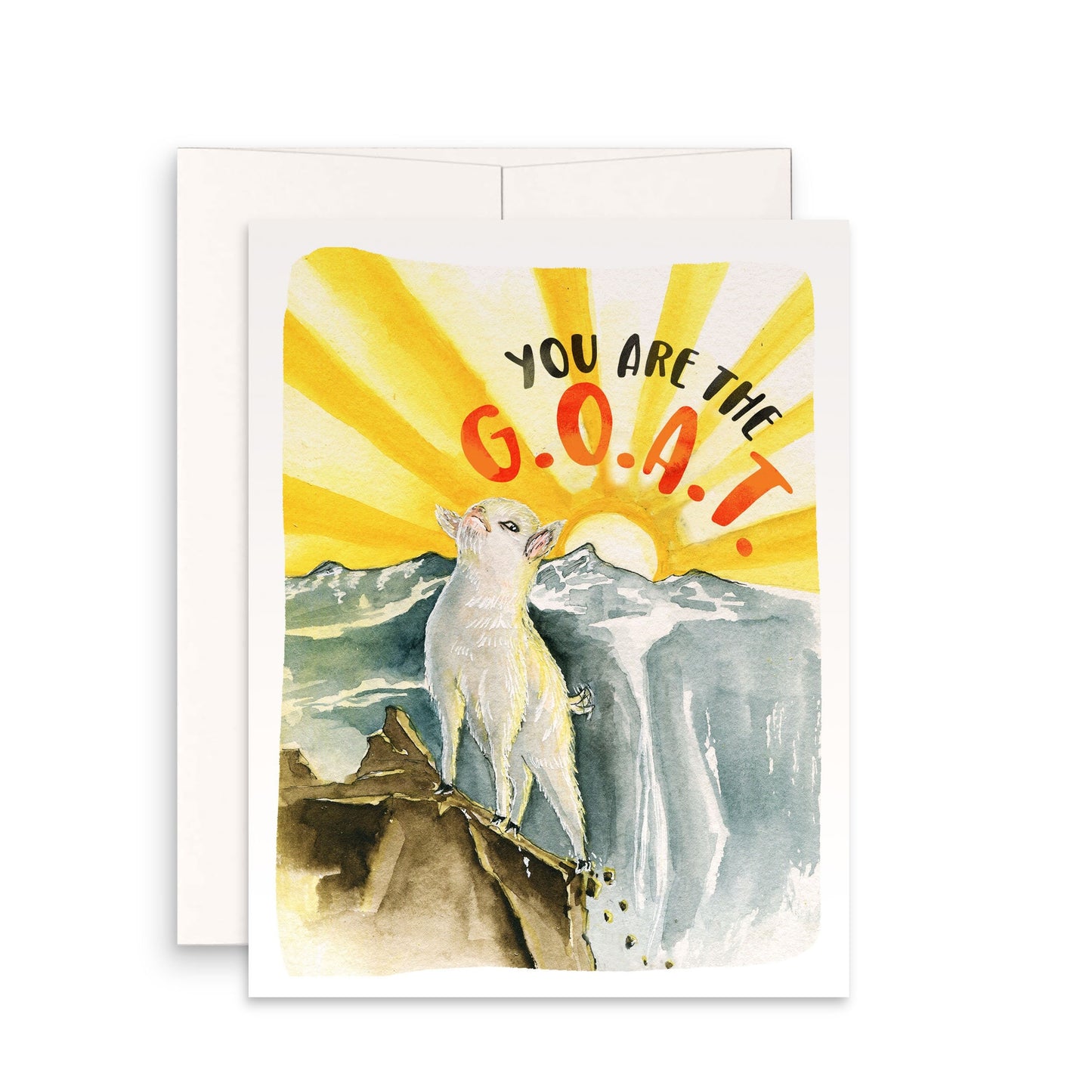 Funny Goat Encouragement Cards For Best Friends - Greatest Of All Time - Baby Goat Card For Her