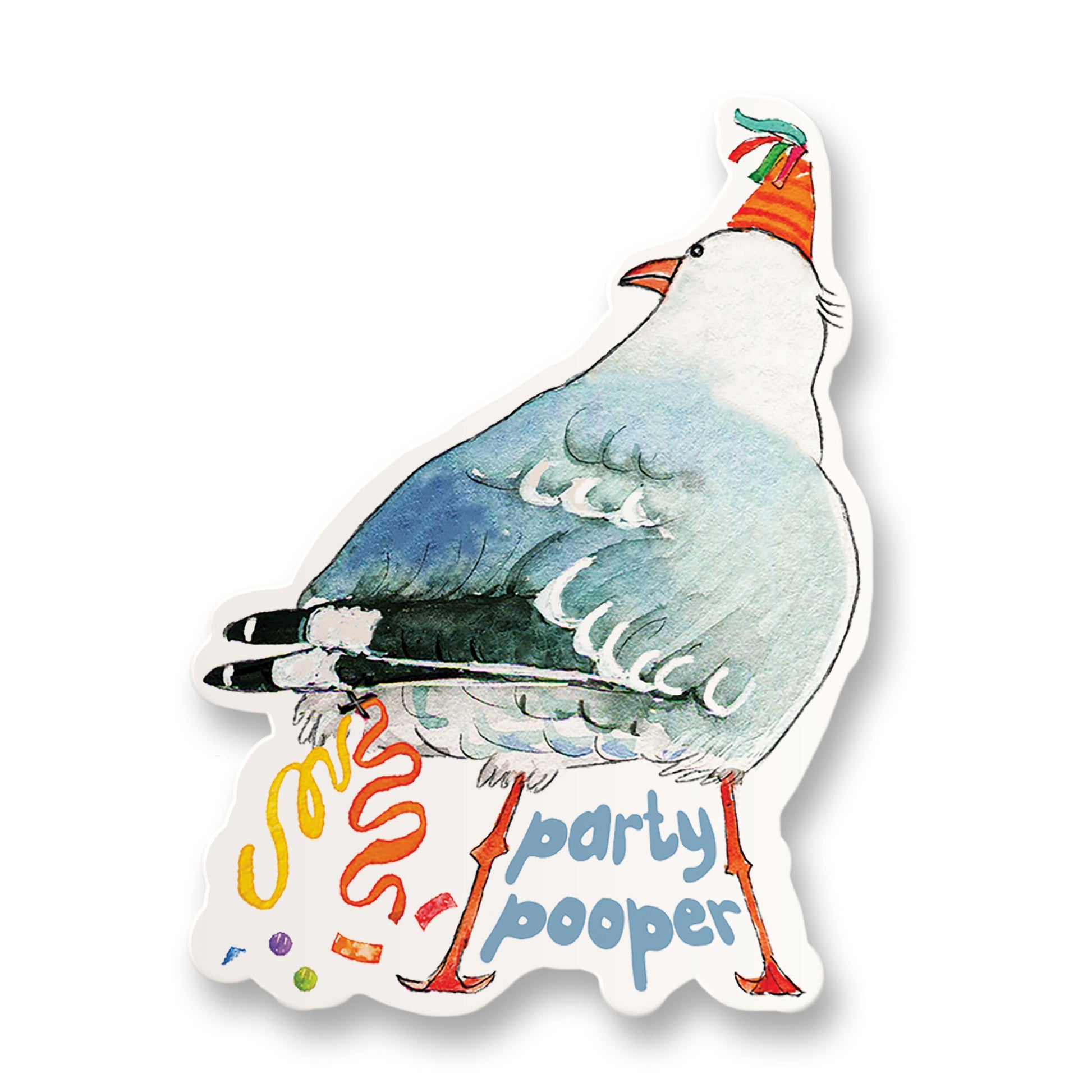 Party Pooper Seagull Poop Sticker For Friend - Summer Beach Bird Snarky Stickers Funny - Fart Bird Vinyl Sticker For Her - Liyana Studio