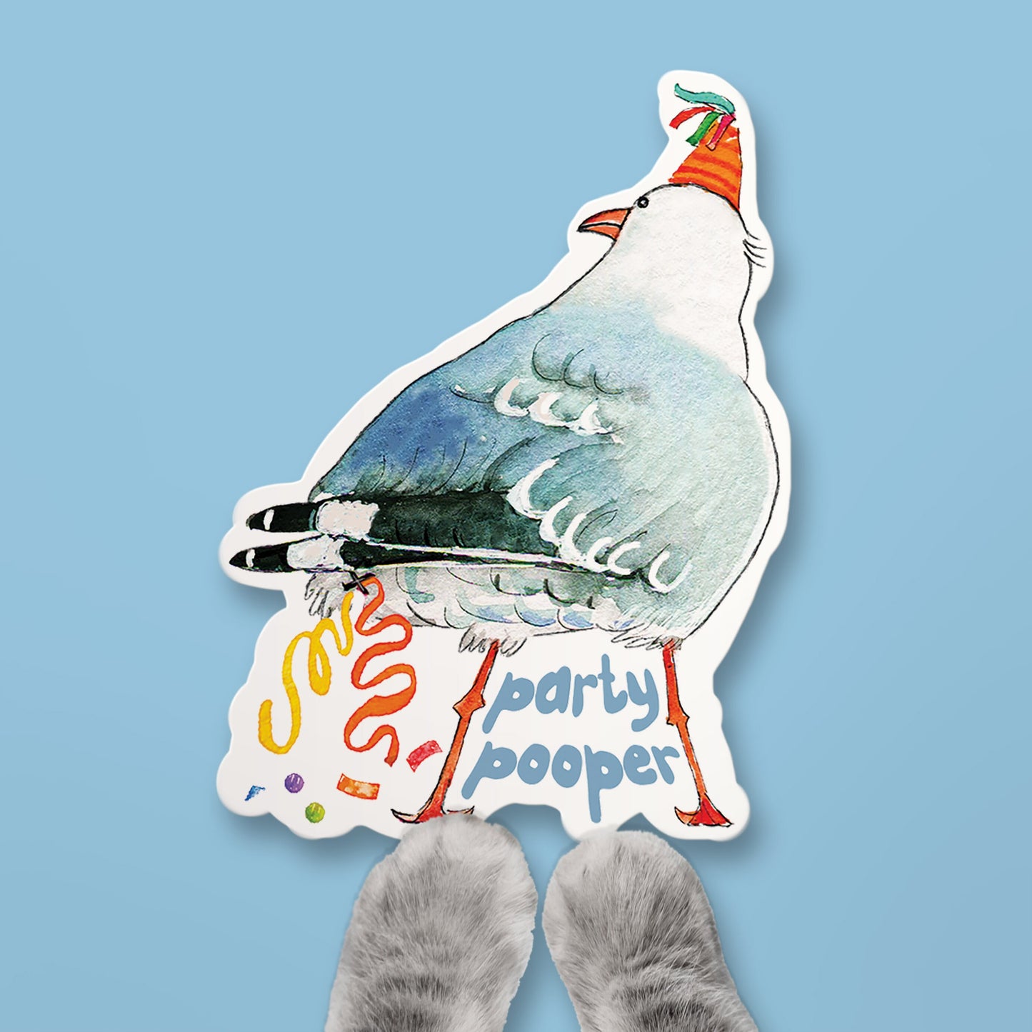 Party Pooper Seagull Poop Sticker For Friend - Summer Beach Bird Snarky Stickers Funny - Fart Bird Vinyl Sticker For Her - Liyana Studio