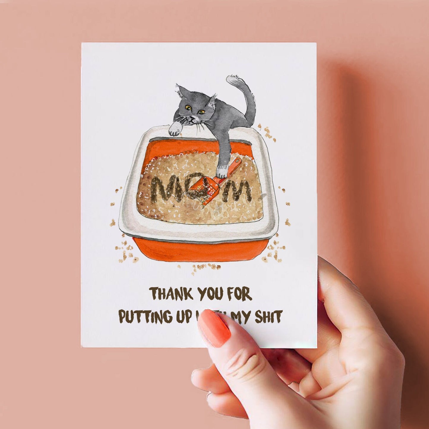 Cat Mom Mother's Day Card Funny - Put Up My Shit Happy Mother's Day Cards From The Cat - Funny Cat Mom Birthday Card